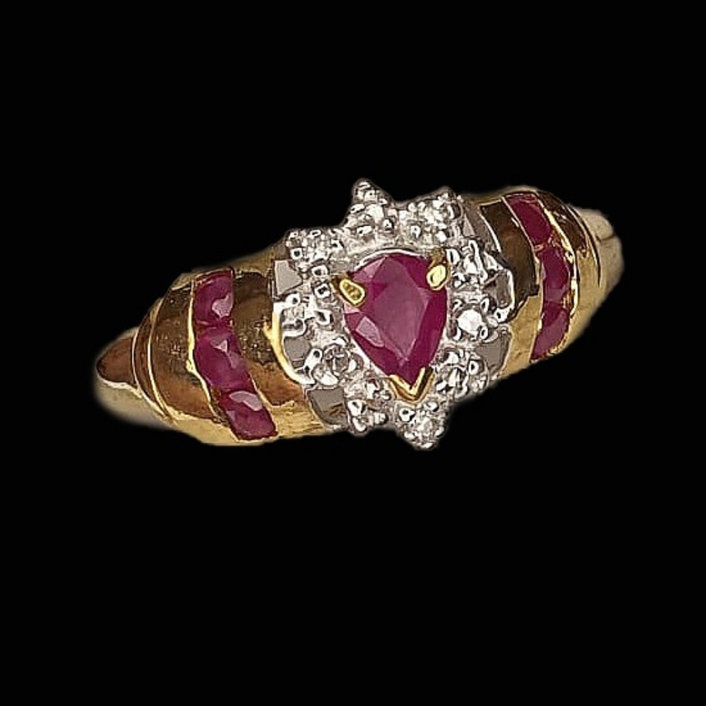 Ruby Gold Diamond Ring - image 1